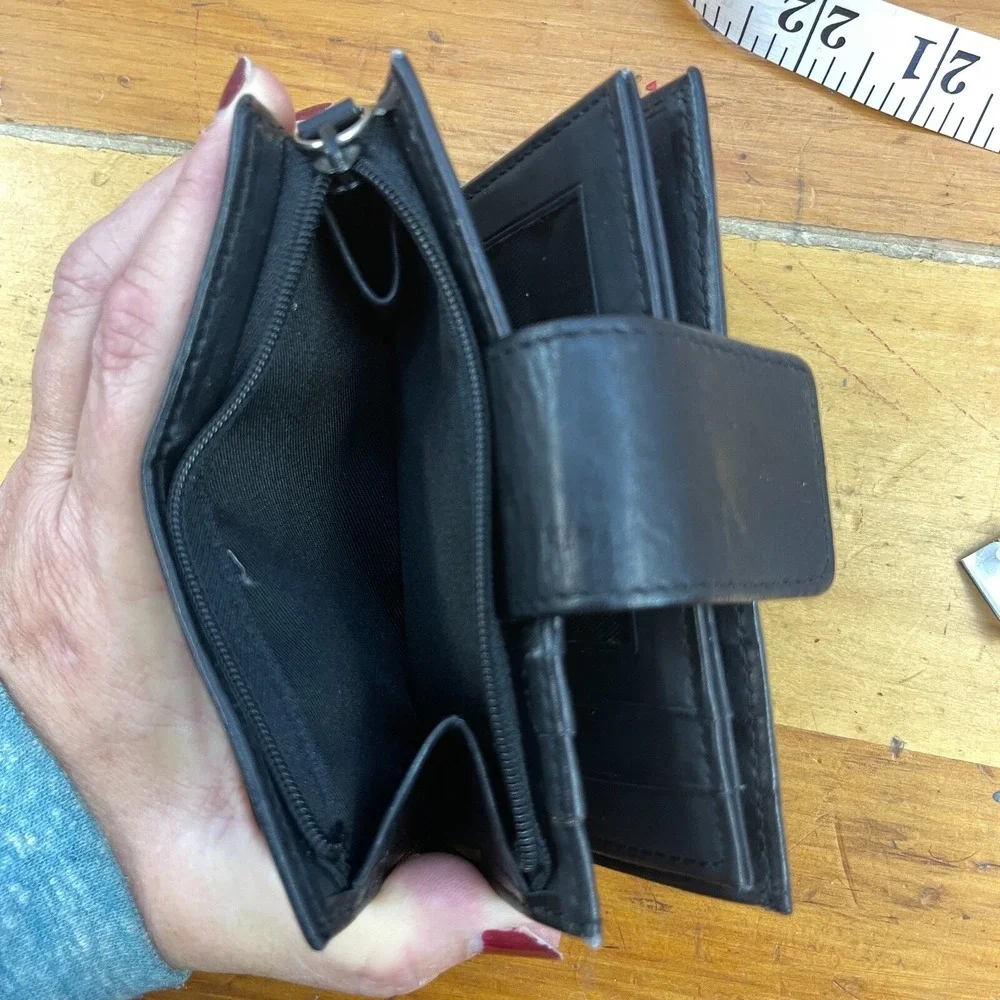 Unbranded Womens Leather Wallet Black Multi-Section 5